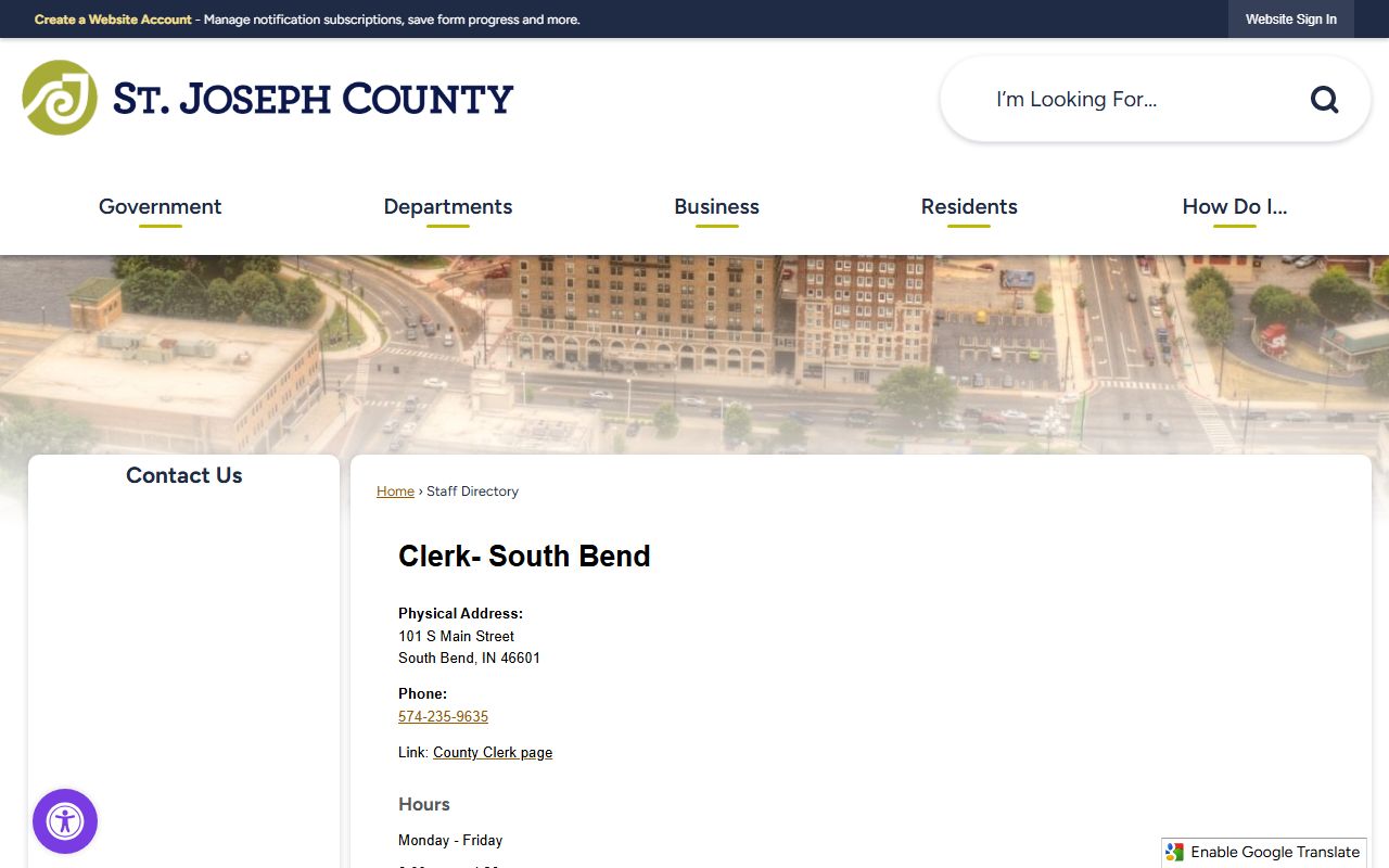 Granger St. Joseph County clerk resource for divorce decree records in Granger Indiana