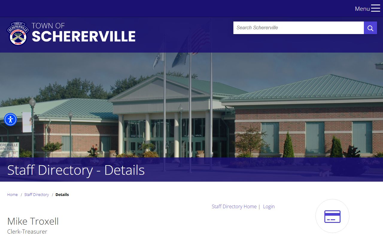 Schererville Clerk-Treasurer resource page for divorce decree records in Schererville Indiana