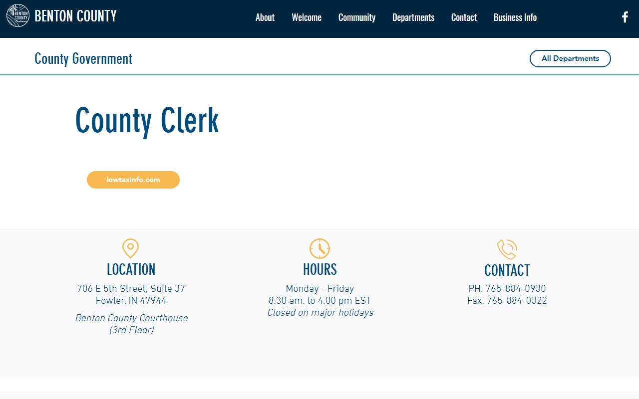 Benton County Clerk office resource for divorce decree records in Benton County Indiana