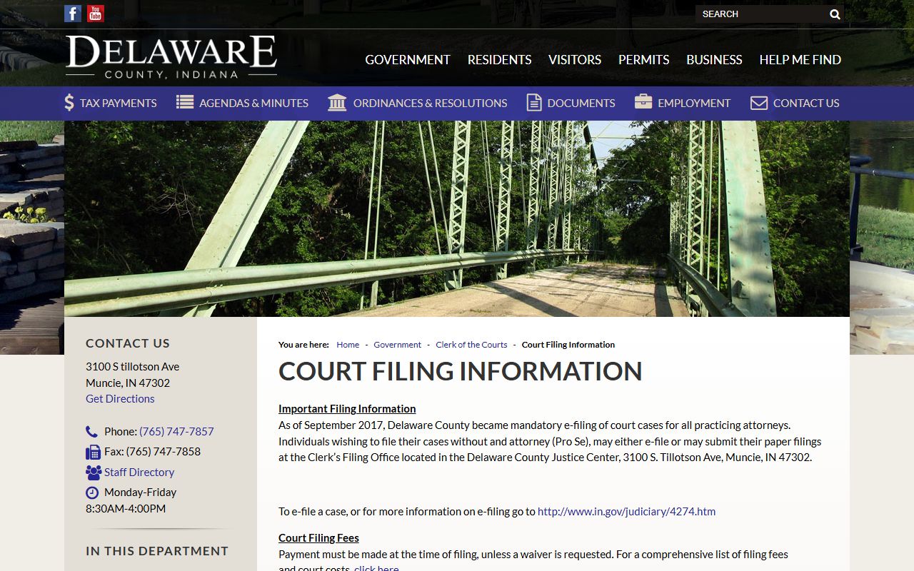 Delaware County Clerk resource page for divorce decree records