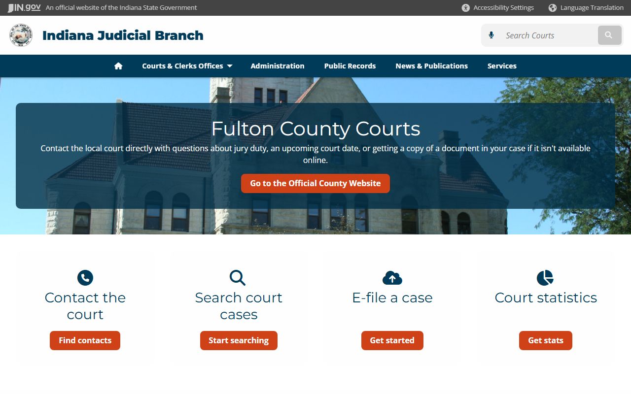 Fulton County Clerk's Office for divorce decree records in Fulton County Indiana
