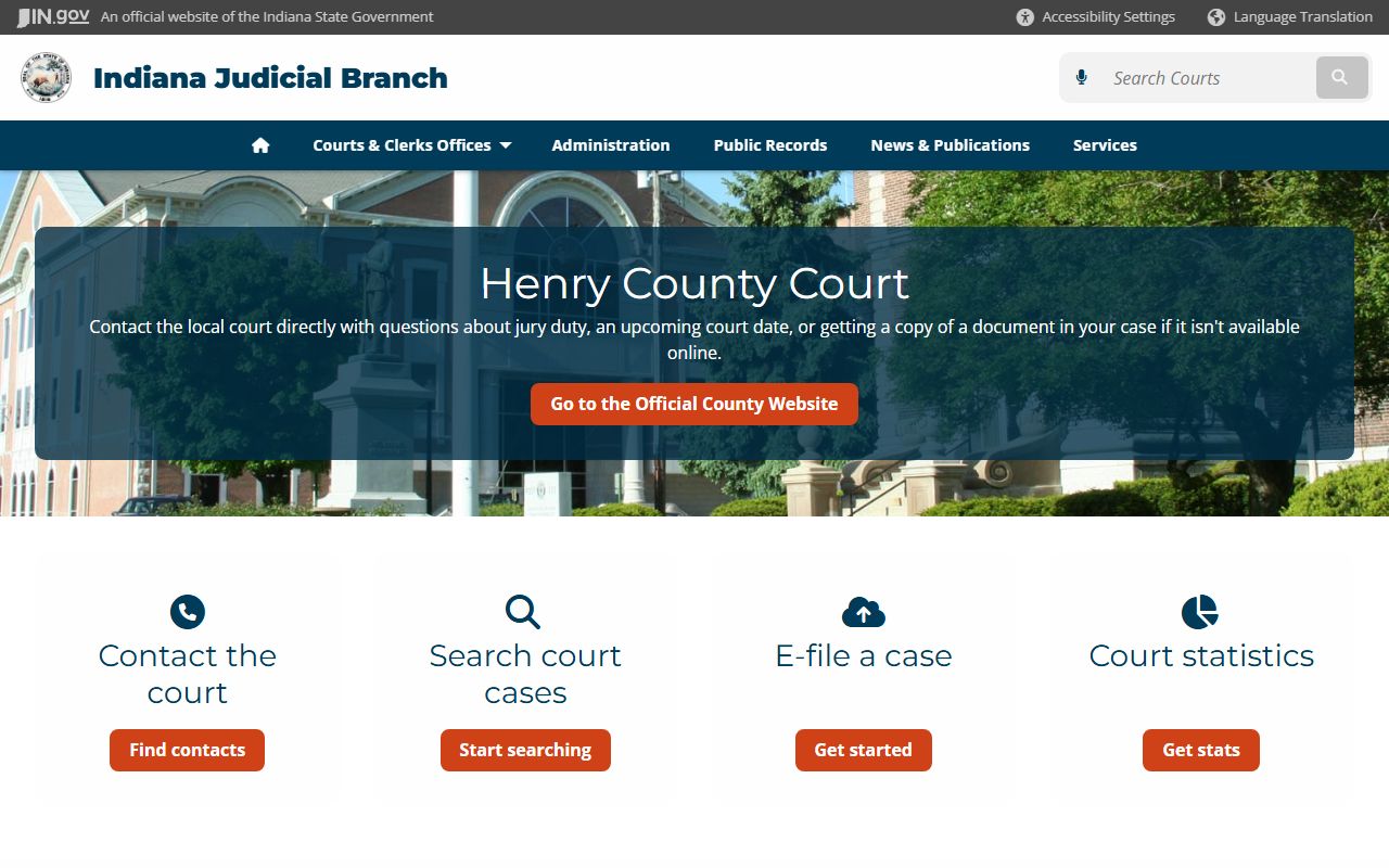 Henry County Clerk resource page for divorce decree records in Henry County Indiana