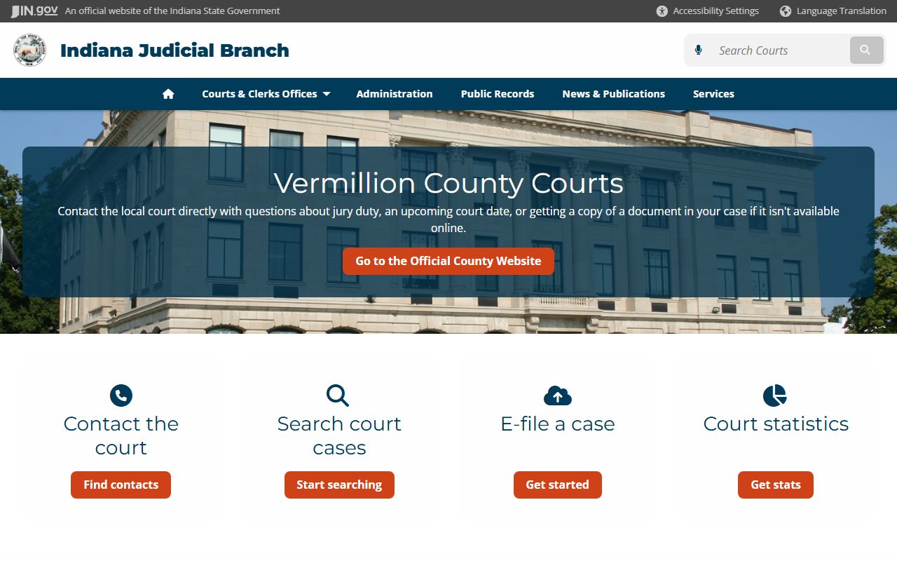 Vermillion County Clerk resource for divorce decree records in Vermillion County Indiana