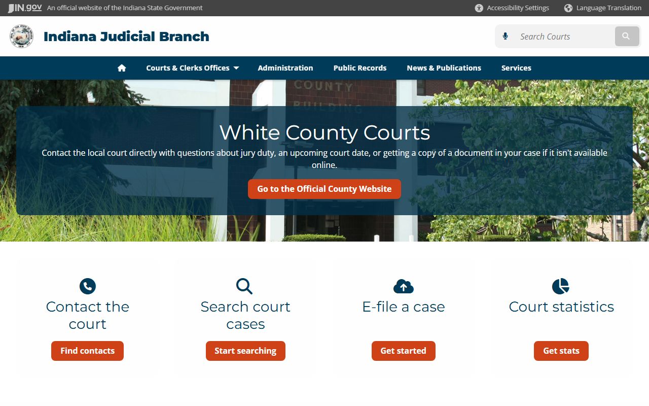 White County Clerk resource for divorce decree records in White County Indiana